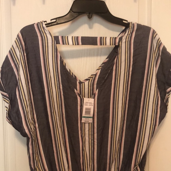 PINK ROSE - Coastal Navy Stripe Dress With Pockets - Picture 7 of 9